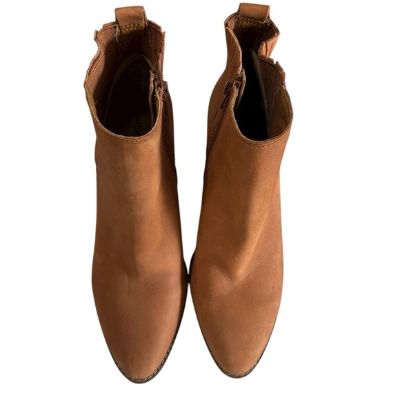Lucky Brand Nesly Leather Cognac Heeled Western Ankle Booties Womens Size 8M - Picture 5 of 13